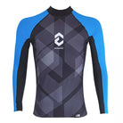 DYNAMICNORD men's rashguard with blue and black design, featuring UPF 50+ for sun protection and breathable fabric.